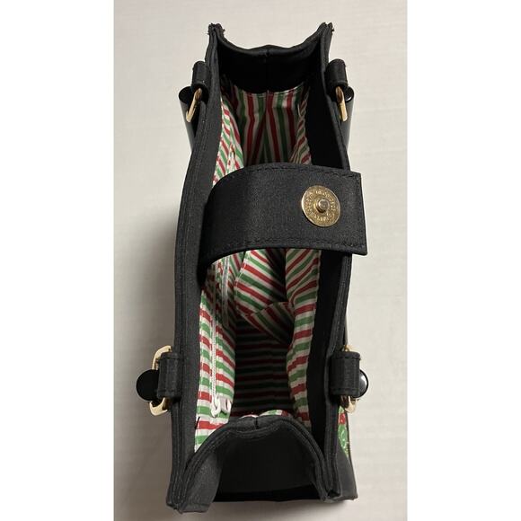 Womens Kim Rogers Christmas Purse Handbag Embroidered Nylon Double Handles - Picture 4 of 10